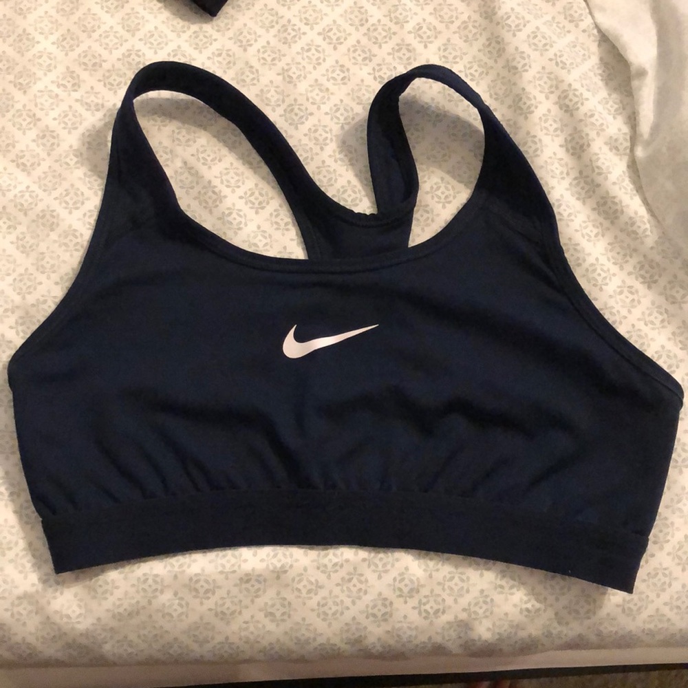 Navy blue nike sports bra